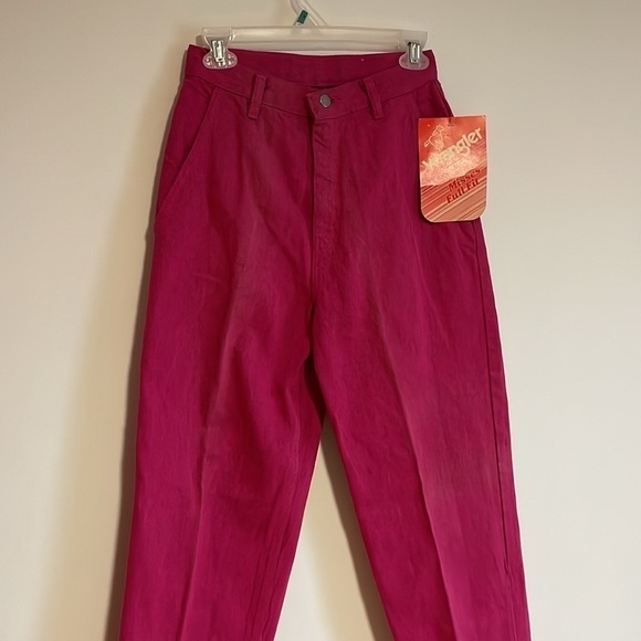 VTG Wrangler Jeans 26” Deadstock 80s Waist Mom Western Hot Pink Eclectic Max - Picture 2 of 16